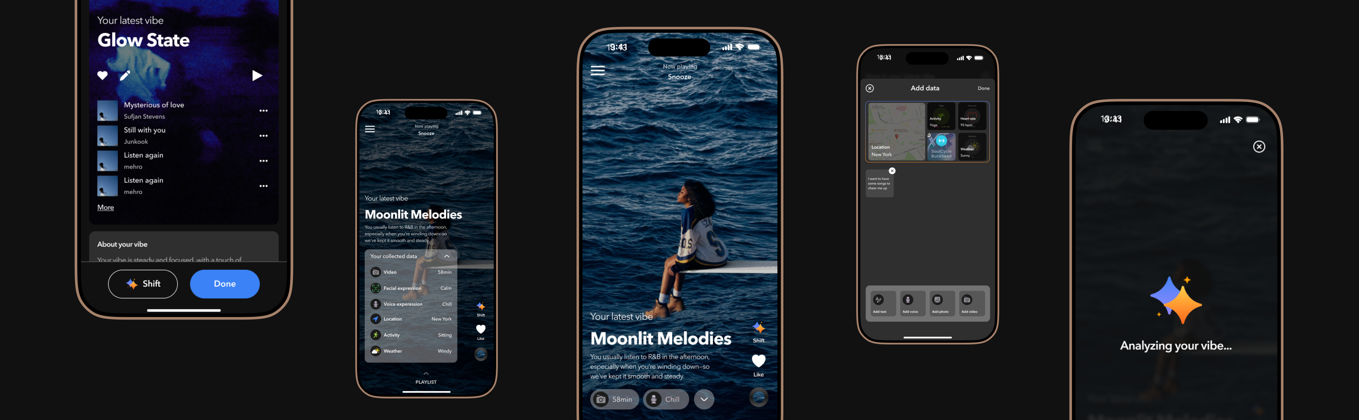 VibeSync app screens showcase