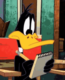 Daffy taking notes